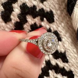 Engagement Ring - 14k White & Rose Gold With 3/4ct Diamond