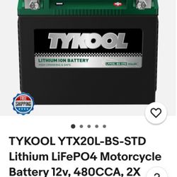 TYKOOL YTX20L-BS-STD lithium Lift Po5 Motorcycle Battery 