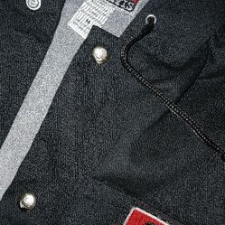 BEN DAVIS - Black Hooded Jacket w/ Snaps