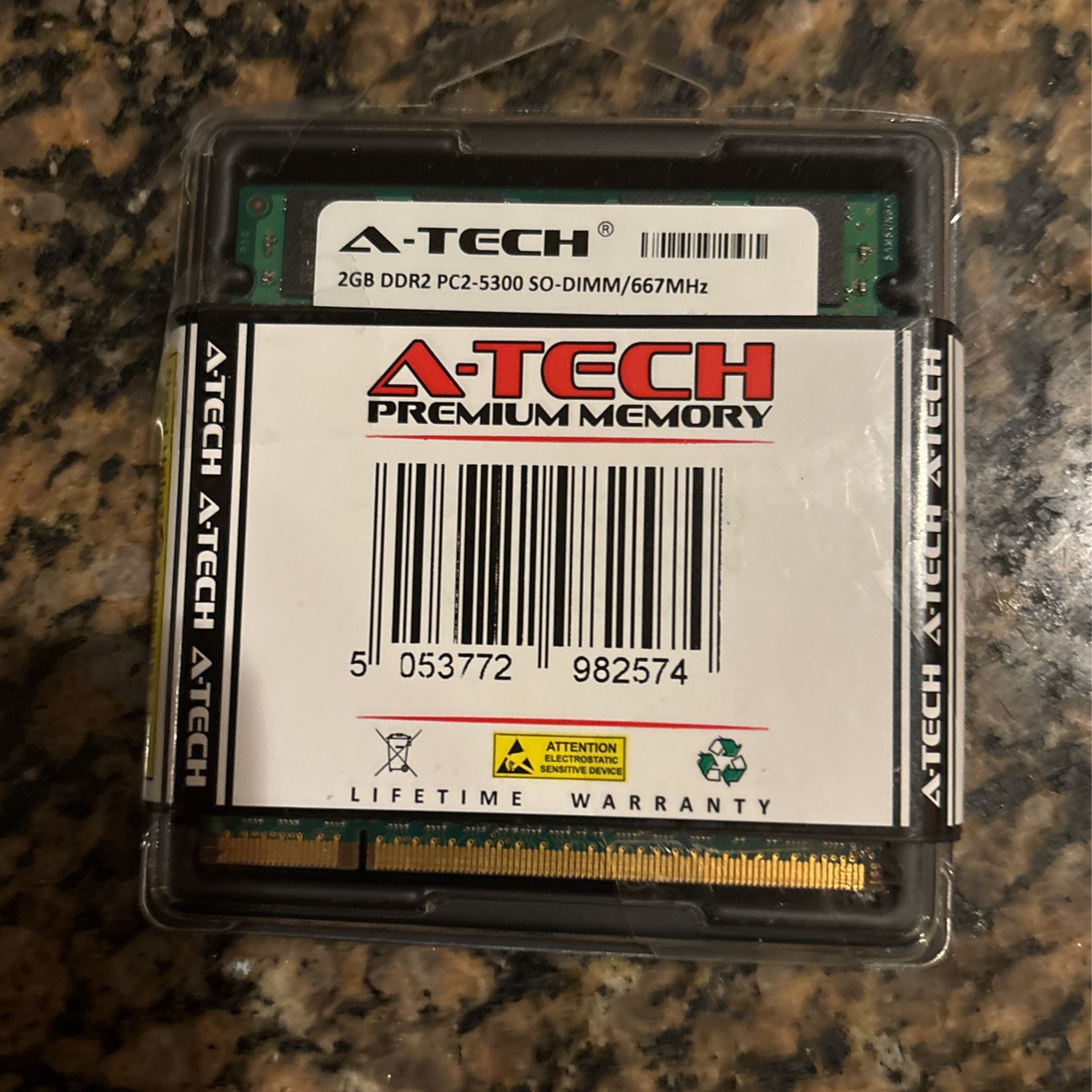 A-Tech 4 GB (2x2 GB) DDR2 667 MHz SODIMM PC2-5300 1.8V CL5 200-Pin  Non-ECC Unbuffered Laptop RAM Memory Upgrade Kit