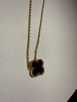 Reversible Red & Black Clover Gold Necklace – New