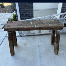 Vintage Rustic Farmhouse Home House Decor Solid Wood Bench Stool Table 