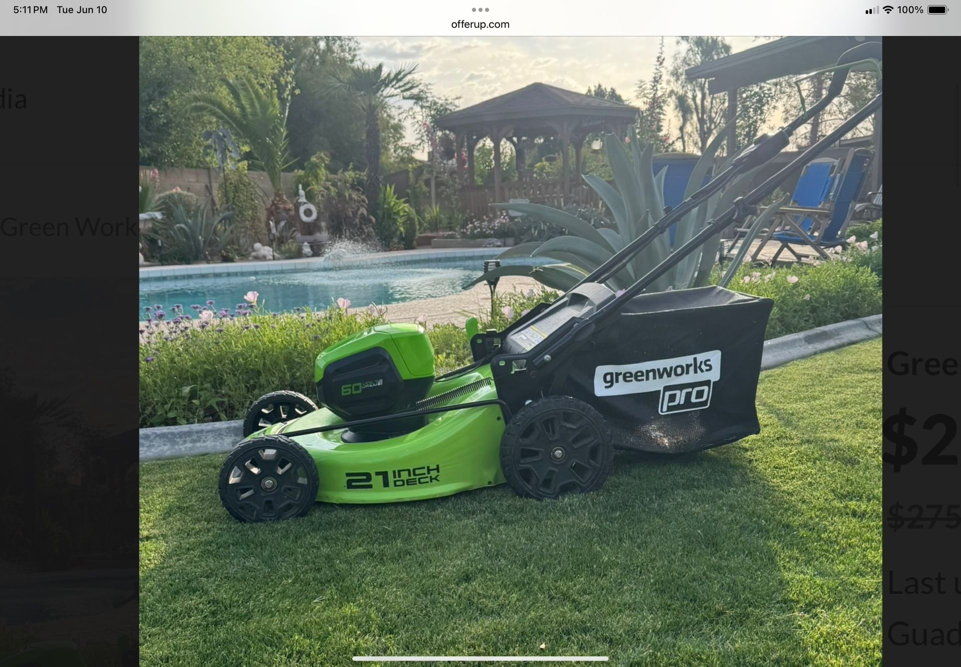 21” Green Works Pro Lawn Mower