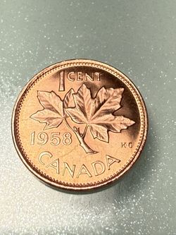 1958 Uncirculated BU Canadian Penny Cent Coins