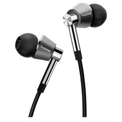 NWOT- Sleek Silver and Black In Ear Headphones with Metallic Accents