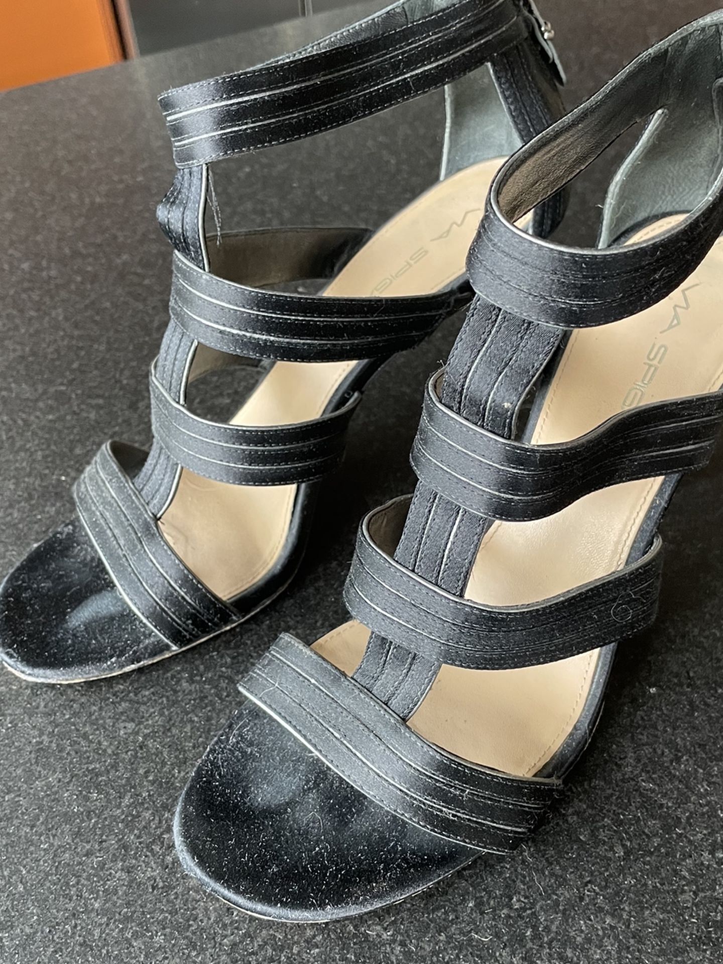Via Spiga Black Gladiator Heels