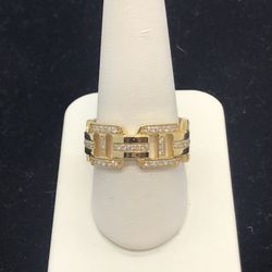 Gold 14k Diamond Mariner Link Ring New 