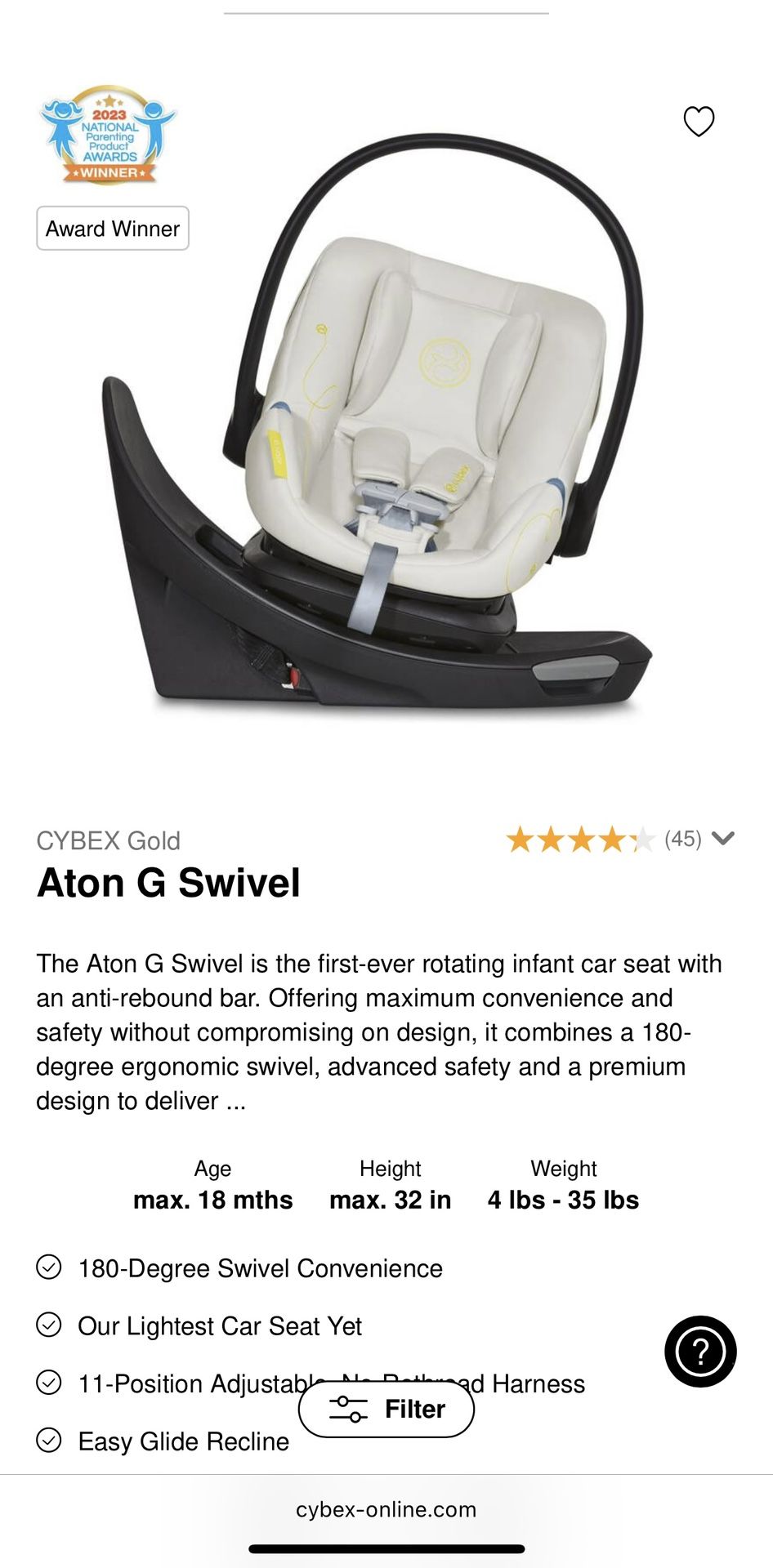 Cybex Aton G 180 Swivel Car Seat