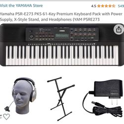Yamaha Keyboard With Headphones And Stand