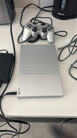 PlayStation 2 Slim Scph – 79001 Silver Plus Controller Works Great