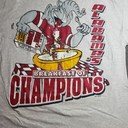 VTG 90s ALABAMA CRIMSON TIDE UNIVERSITY ELEPHANT BREAKFAST OF CHAMPION. Sz L

Brand: Dixie Pride 