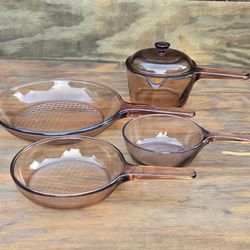 Corning Ware Visions Amber Glass cookware