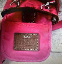 TUMI pink nylon positano Crossbody Travel Pouch