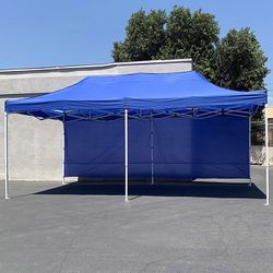 (NEW) $205 Heavy-Duty Canopy 10x20 ft with (2 Sidewalls), EZ Popup Shade Outdoor Gazebo, Carry Bag 