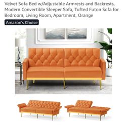 Brand NEW Velvet sofa bed with adjustable armrests
