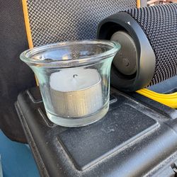 Votive holder with candle