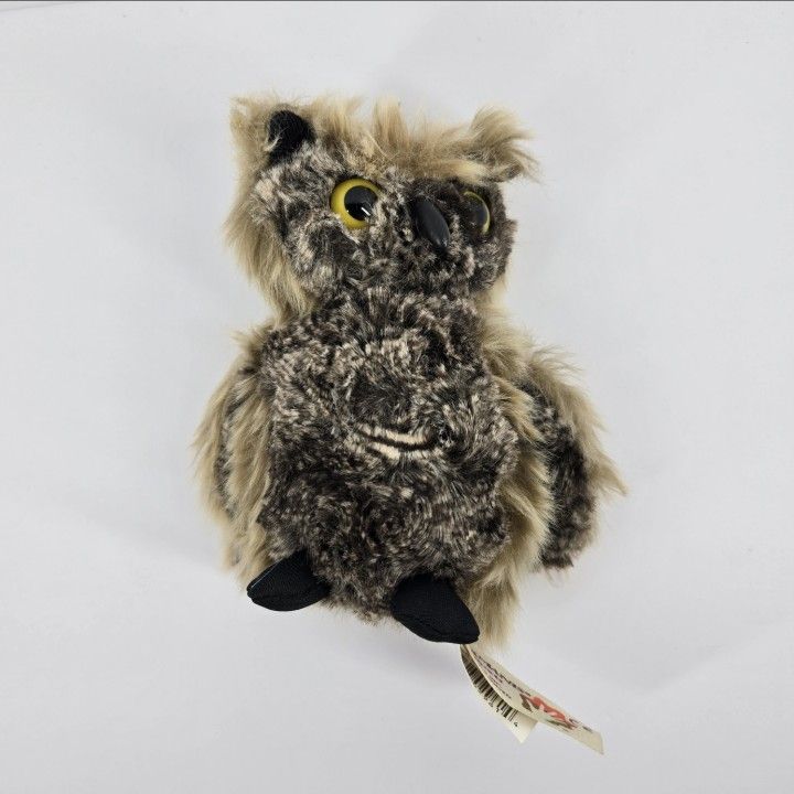 Folkmanis Screech Owl Puppet Turning Head Realistic Plush 6" Stuffed Animal