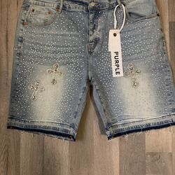 Purple jorts,size 38,denim