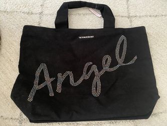 Victoria's Secret ANGEL Rinestone Black Tote Bag