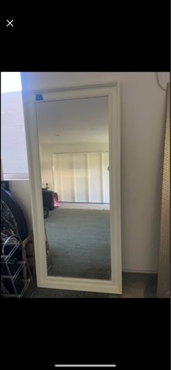 White Large floor mirror