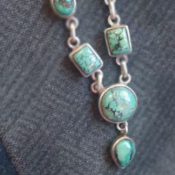 Vintage Silver Turquoise Necklace