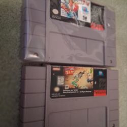 Super Nes Nintendo Earthworm Jim 1 & 2