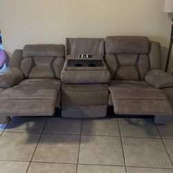 2 Set Of Recliners And Rocking Sofa With Mid Table