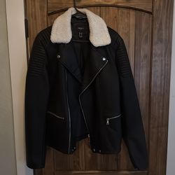 Men’s black forever 21 leather jacket