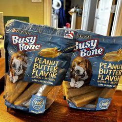 Busy Bone for Dogs 2 Bags for $10.00 Peanut Butter Flavor Exp. Sept. 2024 NEW