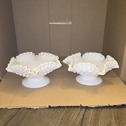 Various Vintage Hobnail Milk Glassware