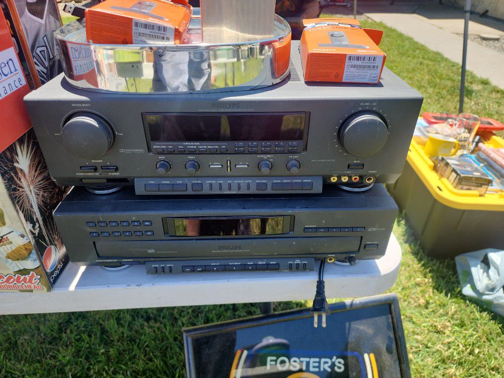 Philips Reciever And 5 Disc CD Player