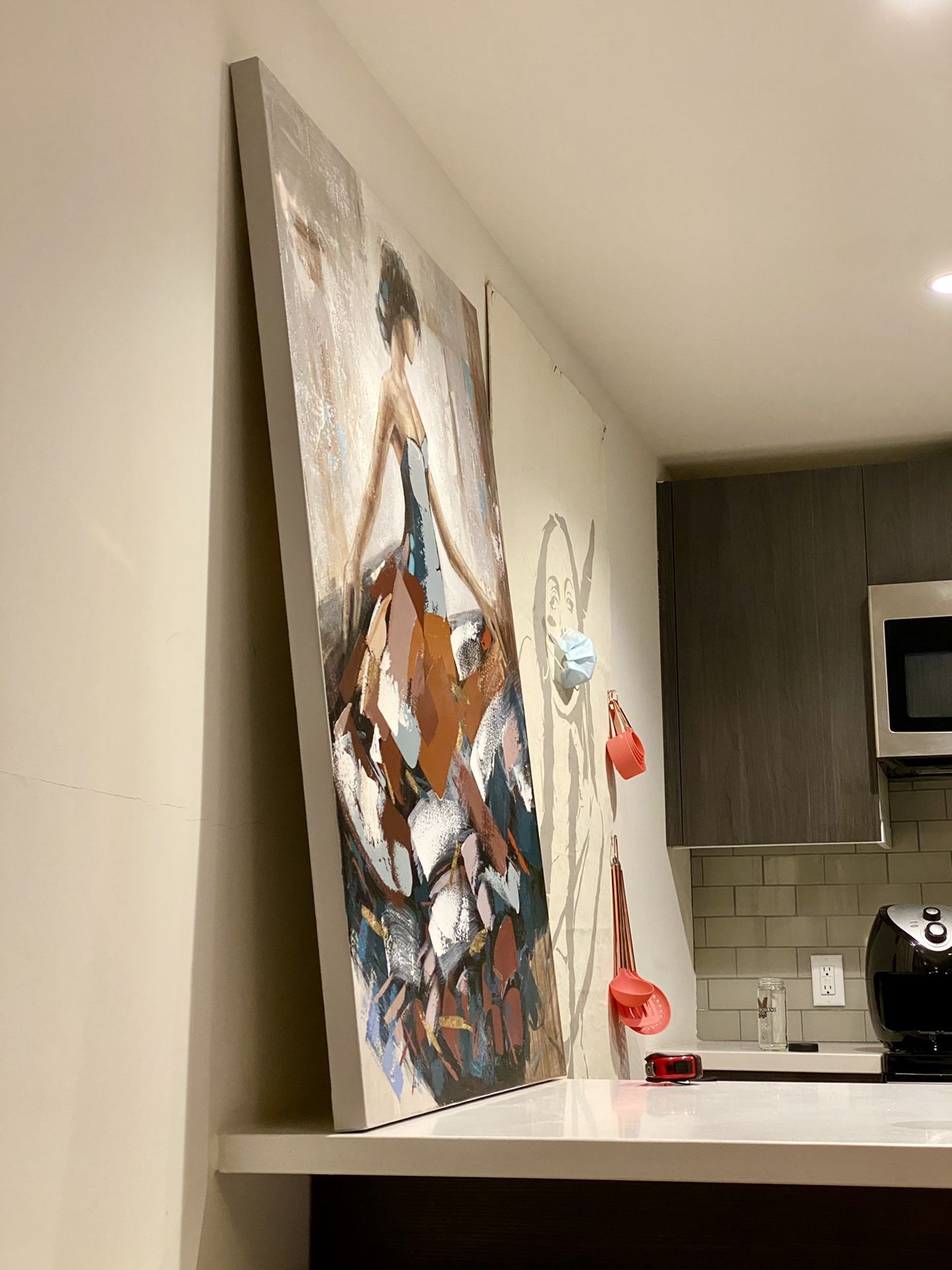 Wall art painting on canvas girl with ballgown 47”x35”
