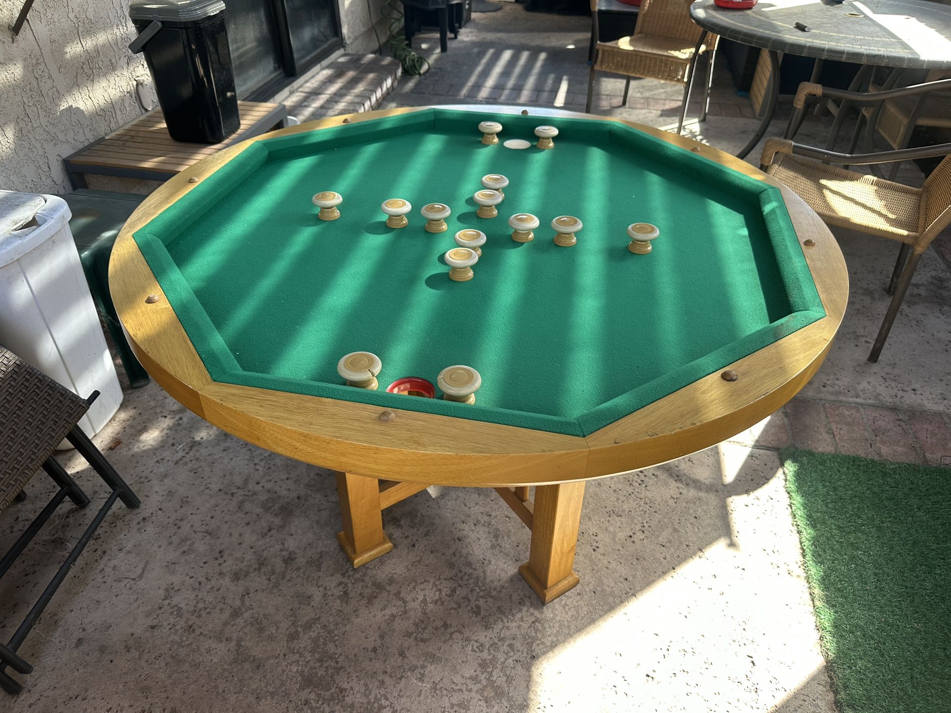 3 in 1 Bumper Pool And Poker Table w/ Poker Chip Set, Cue And Balls