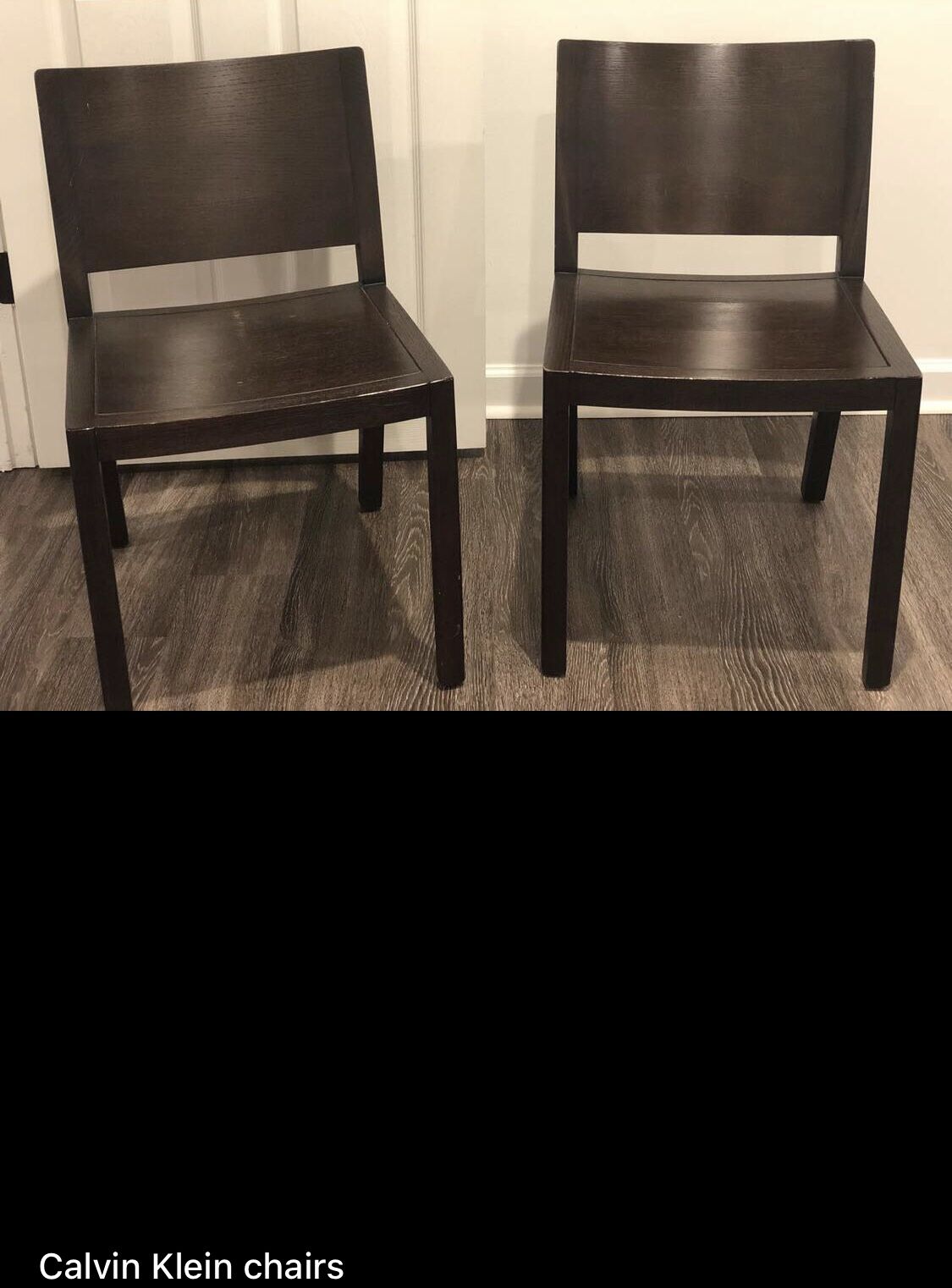 Calvin Klein wood chairs