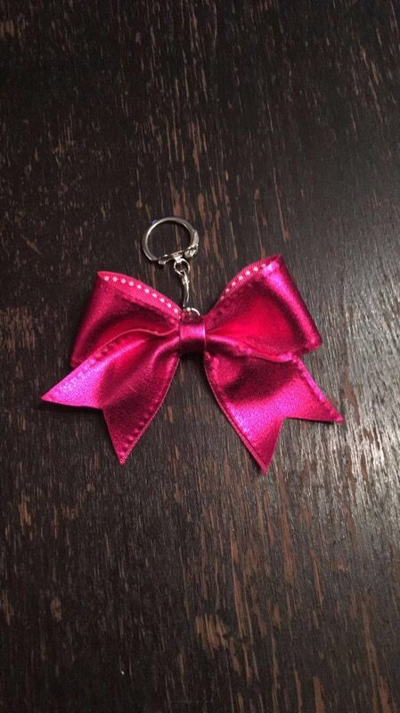 Breast cancer awareness keychain bow