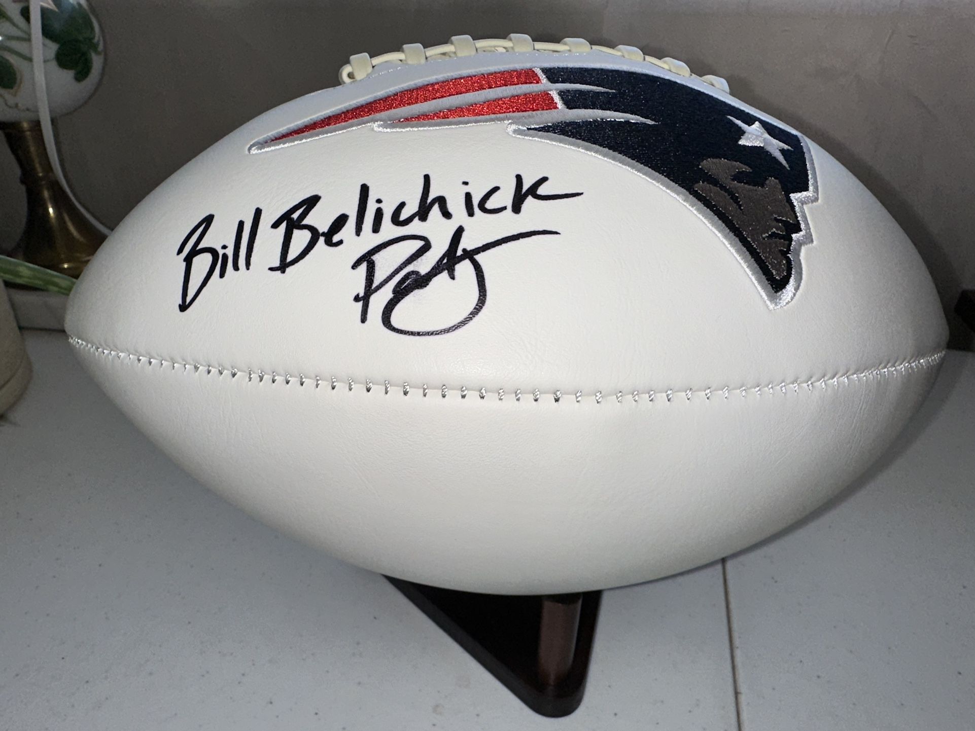 COACH BILL BELICHICK SIGNED FULL SIZE PATRIOTS AUTOGRAPHED FOOTBALL w/COA - 806