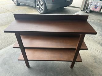 Brown 3-shelf wood console