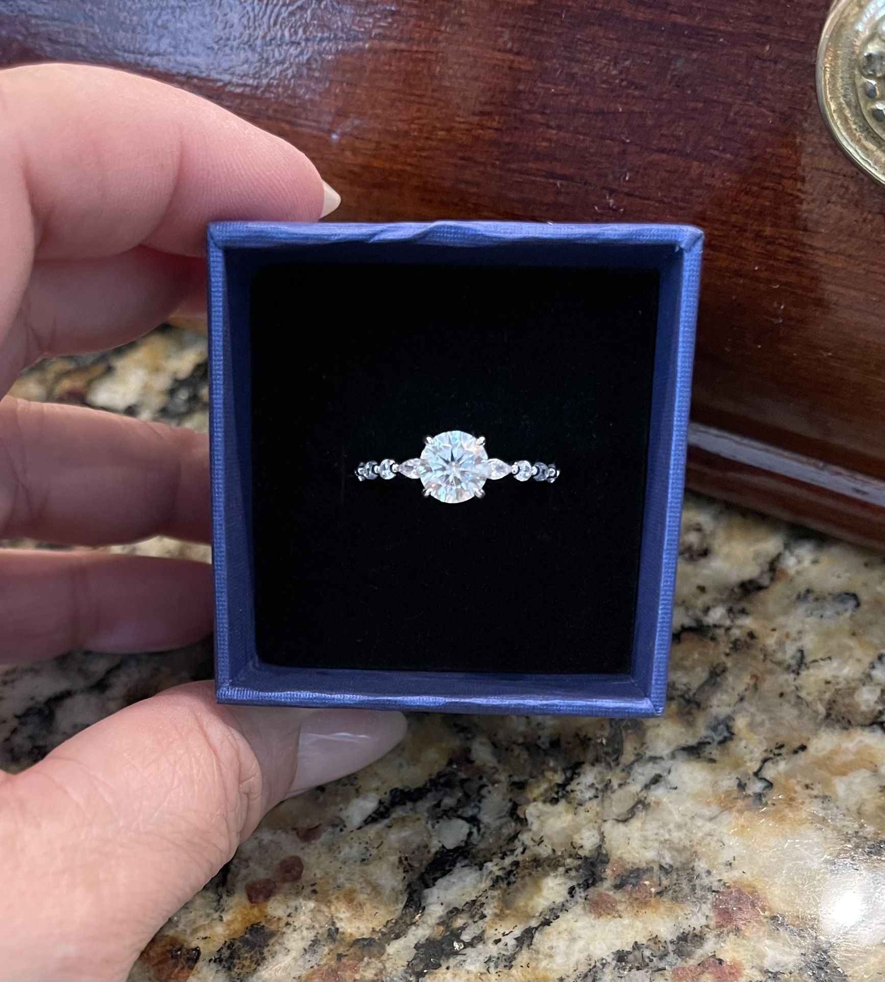 1.5 Carat Moissanite Ring Set In Sterling Silver