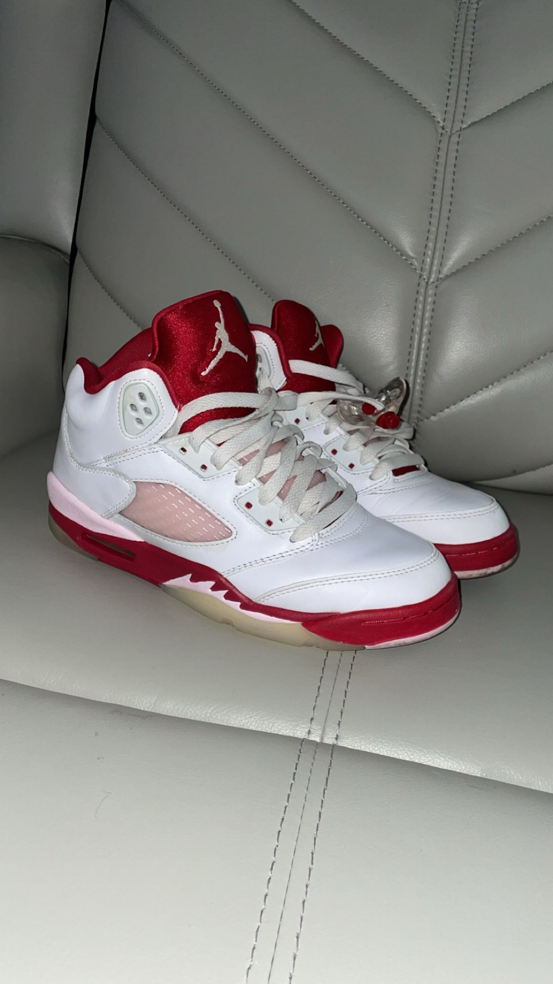Jordan 5 Retro White Pink Red