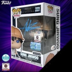 Funko Pop! LE9500: Sung Jinwoo (Mining) #2221 - SIGNED by Aleks Le (JSA Certify)