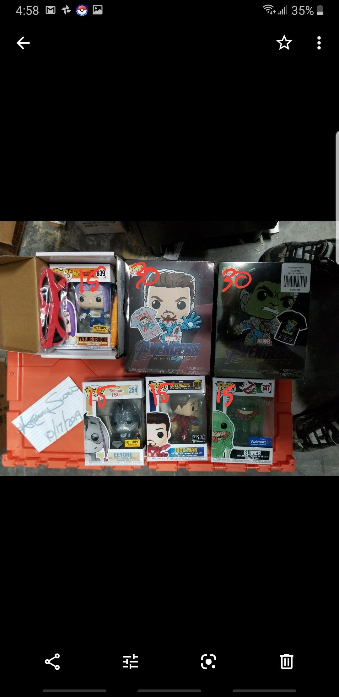 Avengers Tony Stark Iron Man and Hulk Tshirt Box Dragon Ball Z Slimer ans more Funko Pop