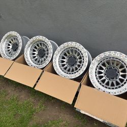 17” INCH LOCK OFF ROAD MOJAVE MACHINED POLISHED OFF ROAD WHEELS/RIMS 6 LUG CHEVY GMC TOYOTA