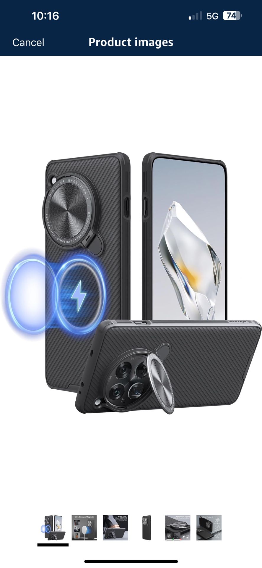 Nillkin Magnetic for OnePlus 12 Case, [Compatible with Magsafe] [Dazzling Camera Cover] [Metal Kickstand], Anti Scratch & Slip Slim Fit Shockproof Pro