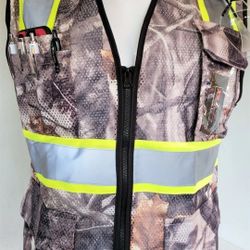New Camouflage Safety Vest With Clear ID Pocket Available In Small To 5XL