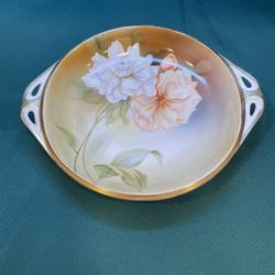 Antique Stunning Hand Painted Porcelain RS Germany Candy Dish 