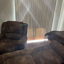 Huge Brown 3pc Living room Furniture