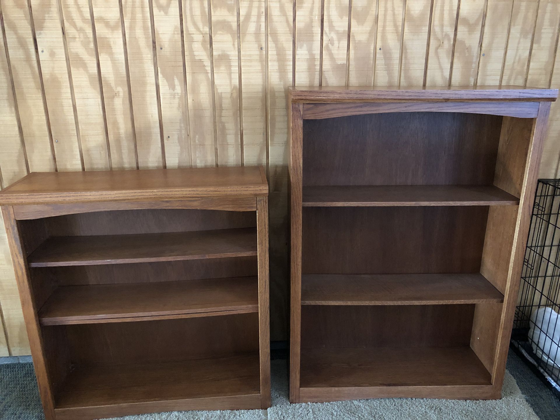 Oak cabinets/storage shelves