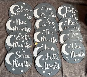 Baby Milestone Acrylic Rounds $25
