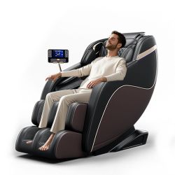 Luxury Meets Technology! Zero Gravity Massage Chair with SL-Track, Shiatsu, Heated Back & Calves, Foot Rollers, Built-in Speakers & Smart LCD Control 