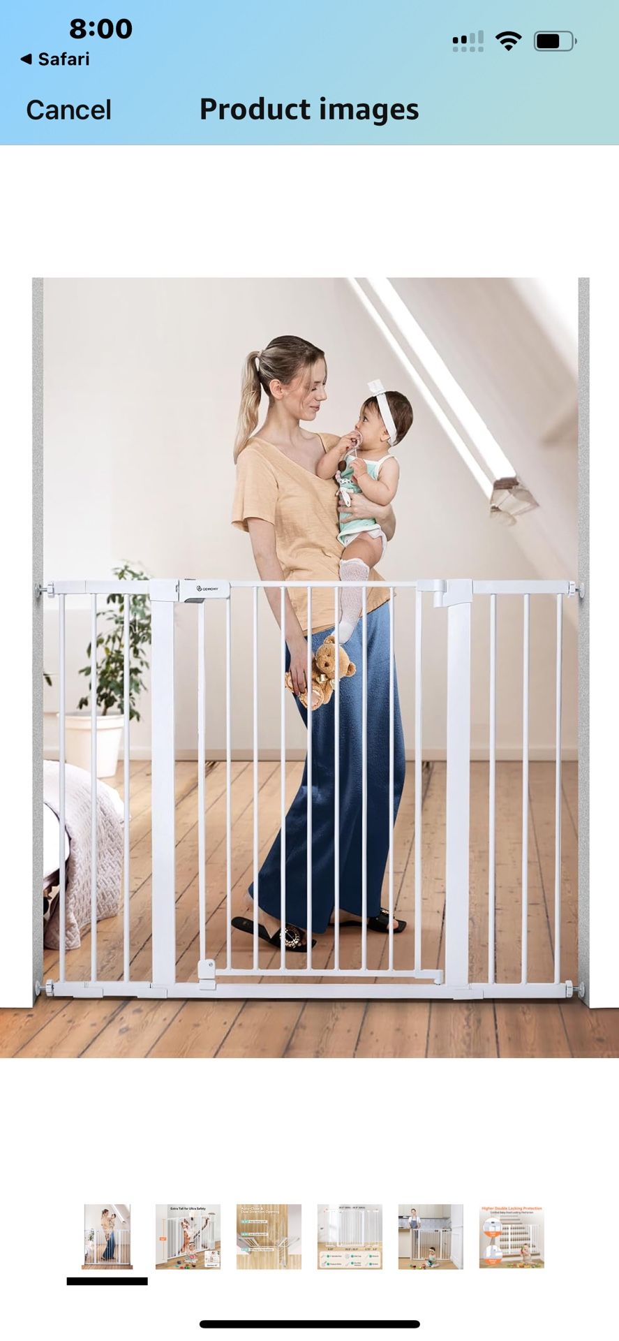 36" Extra Tall Baby Gate for Stairs Doorways, Fits Openings 29.5" to 48.8" Wide, Auto Close Extra Wide Dog Gate for House, Pressure Mounted Easy Walk